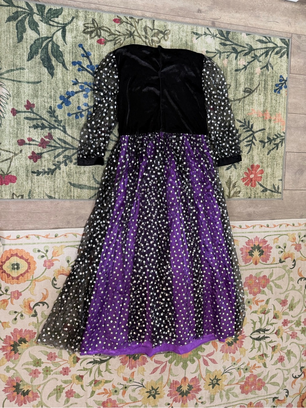 New Target Girls Witch Halloween Costume Dress Size Large Purple & Black - Picture 8 of 16